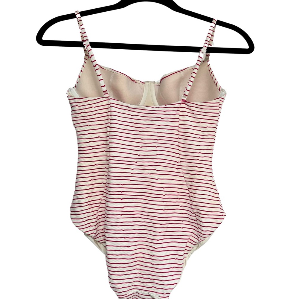 Anthropologie Red and White Striped One Piece Swimsuit